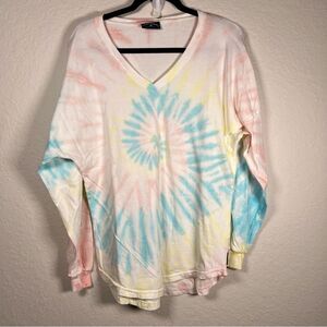 Spirit Jersey long sleeve tie-dye shirt 💗 oversized 💗 pastel 💗 XS
